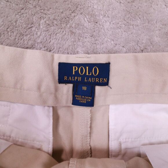 Polo Ralph Lauren‎ Khaki Tan Chino Shorts 10" inseam Cotton Boys Youth Size 18 - Picture 2 of 10